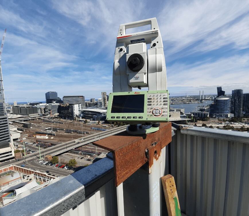 Total station used for construction surveying in Melbourne for building set out and alignment