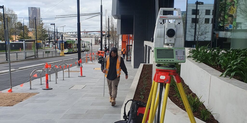 Contour and feature survey in Melbourne near a rail corridor for subdivision planning and site development