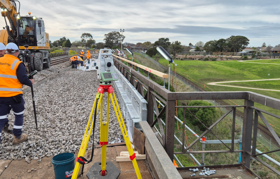 Rail surveying support for Moonee Ponds Creek Viaduct Rail Bridge upgrade in Melbourne
