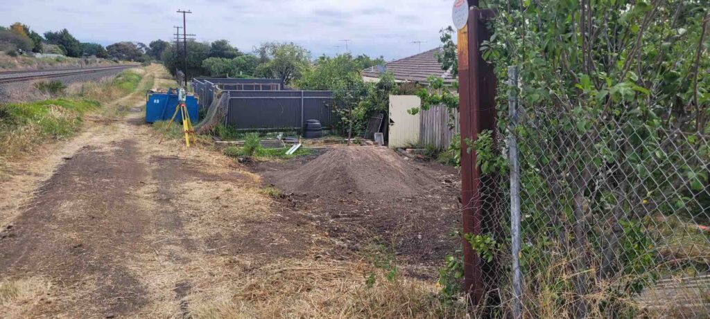 Contour and feature survey in Melbourne near a rail corridor for subdivision planning and site development