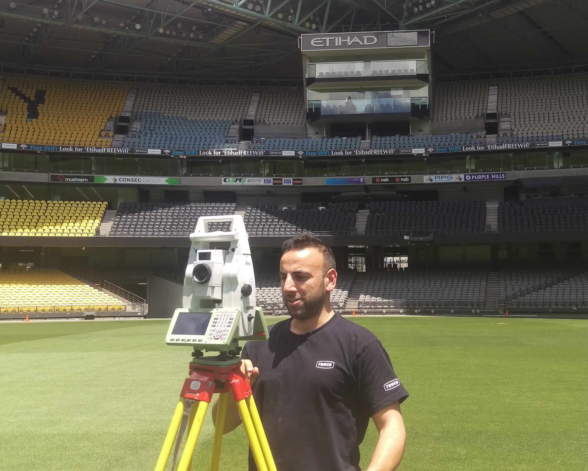 Engineering survey in Melbourne using total station equipment for large-scale construction and infrastructure projects