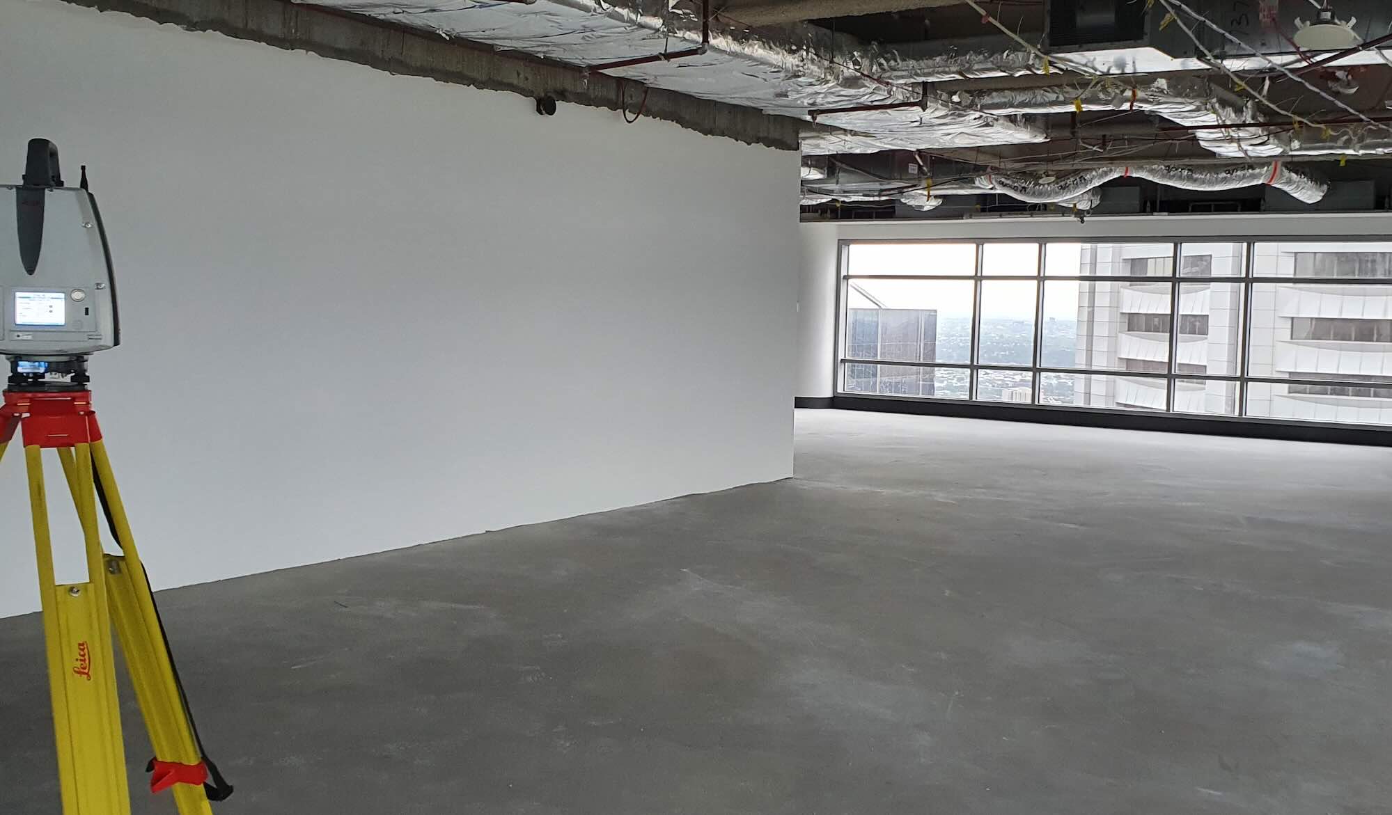 Existing conditions laser scanning survey inside a Melbourne commercial building for architectural design and fitout planning