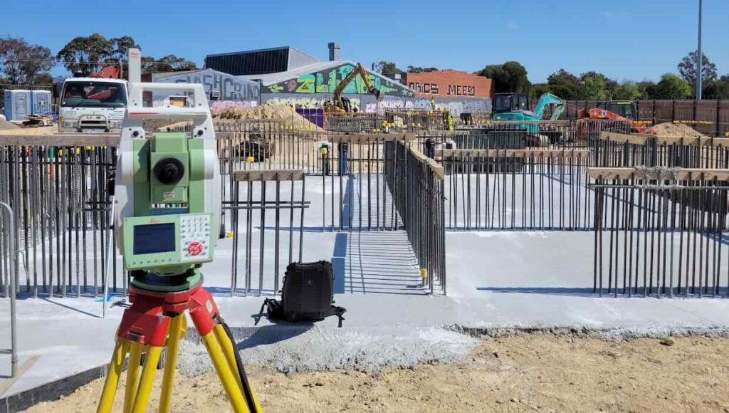 Retention piling set-out survey support for Brunswick LIV construction project