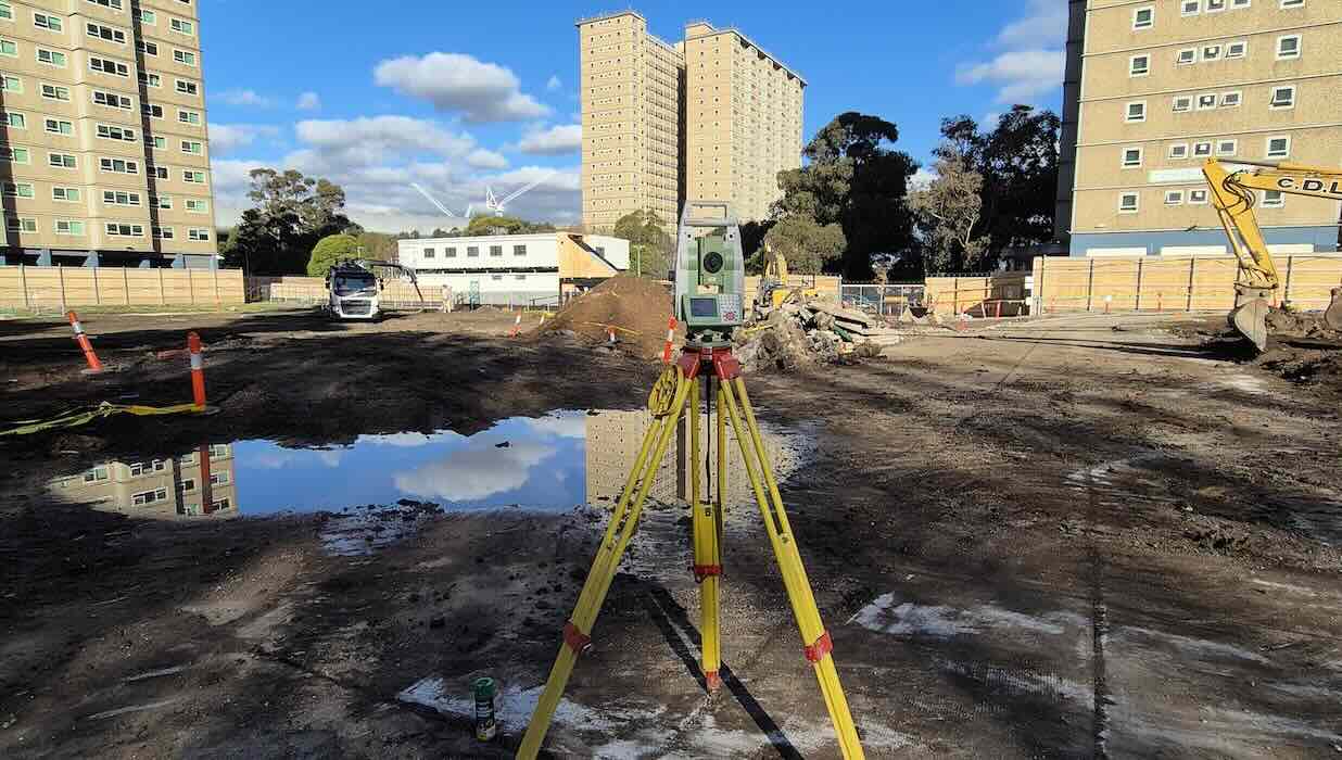 Survey control for multi-contractor construction works at PHRP Flemington Melbourne